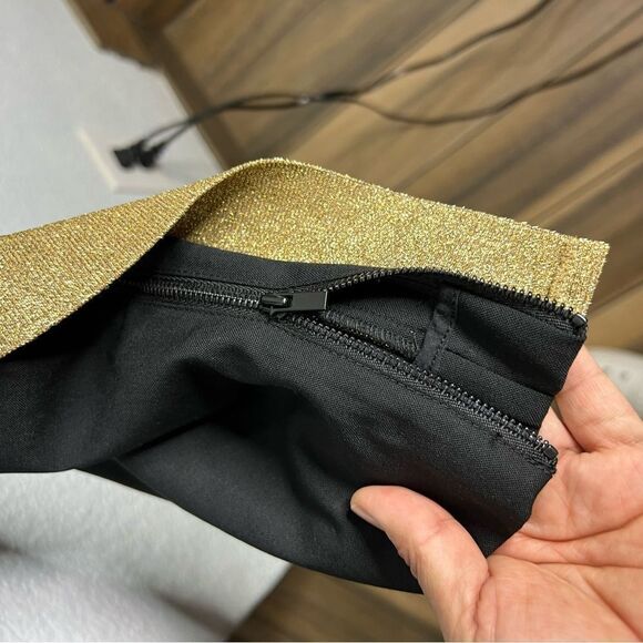 Tibi Tropical Wool Blend Black/Gold Stripe Women’s Tuxedo Dress Pant Size 6 - Picture 10 of 14